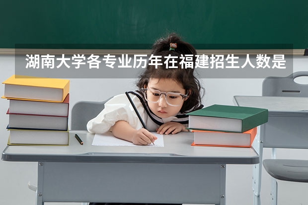 湖南大学各专业历年在福建招生人数是多少