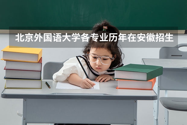 北京外国语大学各专业历年在安徽招生人数是多少