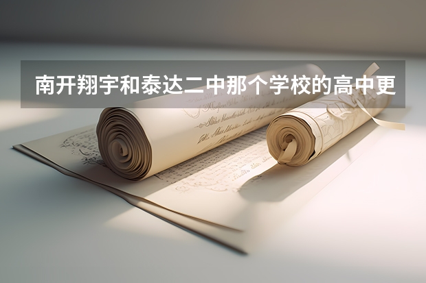 南开翔宇和泰达二中那个学校的高中更好一些呢？